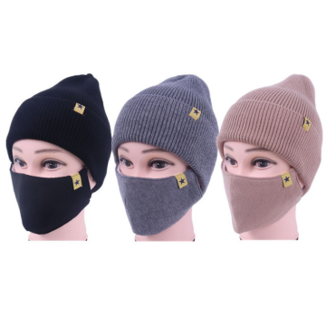 New Style Winter Hats Beanie with Face Masking Set knitted Warm Hat